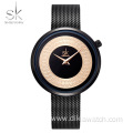 Shengke Dress Female Watch Women Metal Mesh Fashion Clock Vintage Design Ladies Luxury Brand Classical Watch